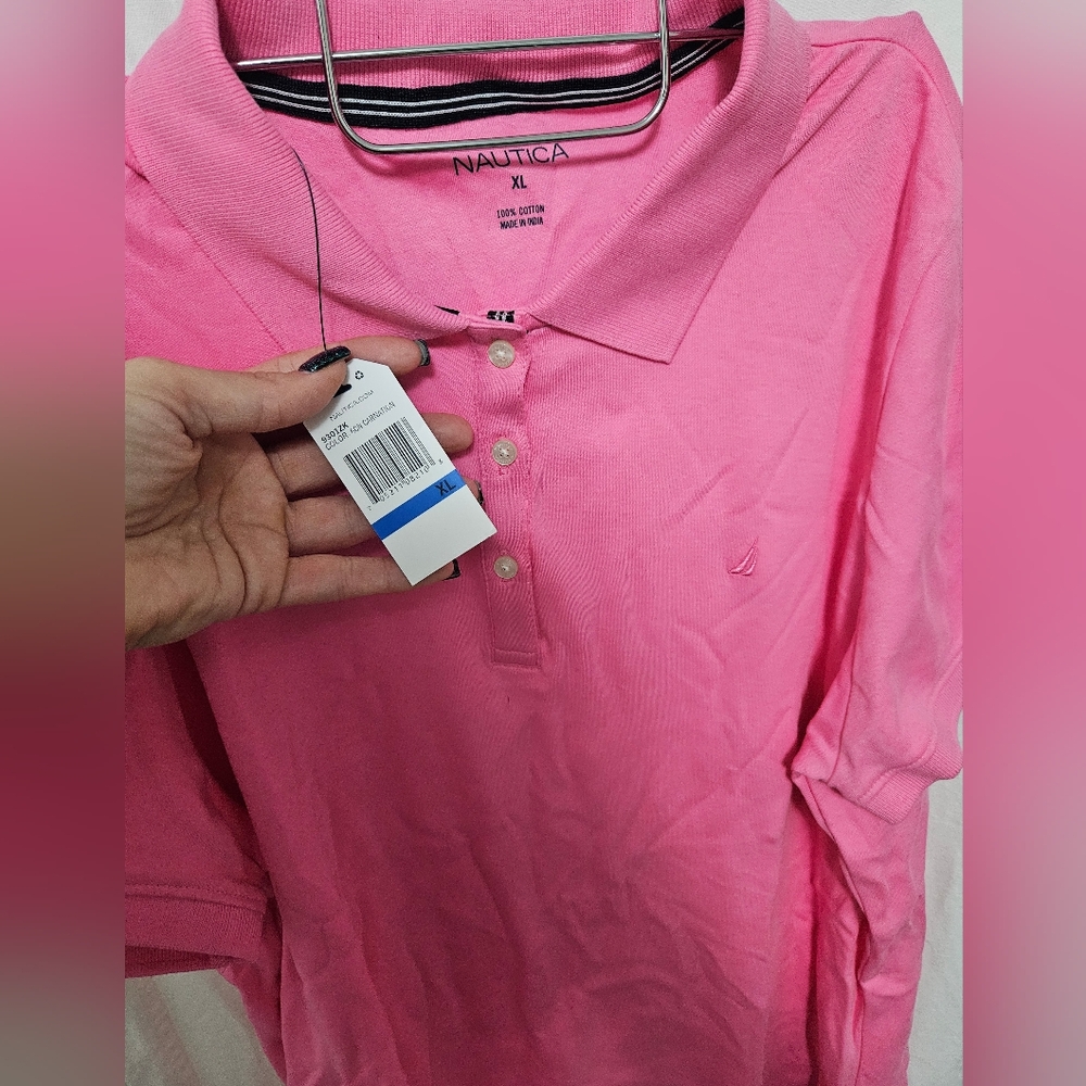 Nautica women's polo, pink, XL, NWT